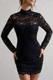 Gossip | Black Lace High-Neck Mini Dress