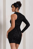 Siren | Black Sequin One Shoulder Bodycon Mini Dress