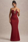 Molly | Berry Strapless Sweetheart Maxi Dres