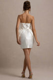 Lovebug | Ivory Bandeau Mini Dress With Tulip Skirt