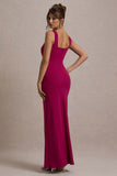 Ashburn | Mulberry Strappy Sweetheart Split Maxi Dress