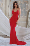 Lucky Number Red Cross Back Fishtail Maxi Dress