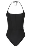 After Sun Black Corset Halter Swimsuit