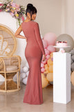 Oh Baby Dusty Pink Maternity One Shoulder Cut Out Maxi Dress