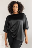 Day Dreaming Plus Black Satin Relaxed Tee