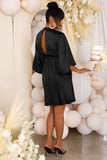 Cherub Surprise Black Maternity Tie Front Angel Sleeve Mini Dress