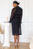 No Compromise Black Maternity Belted Trench Coat