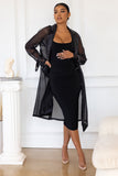 No Compromise Black Maternity Belted Trench Coat