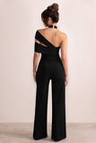 Candace Black Halter Neck Cut Out Wide Leg Jumpsuit