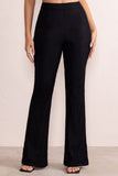 Ada Black Lace Overlay Flared Pants