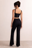 Ada Black Lace Overlay Flared Pants