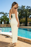 One Wish White Maxi Dress With Thigh Split