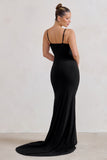 Sammi Black Cami Plunge Wrap Maxi Dress