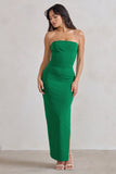 Dina Green Bandeau Maxi Dress With Split