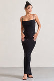 Camera One Black Strappy Laced Bodycon Maxi Dress