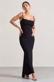 Camera One Black Strappy Laced Bodycon Maxi Dress