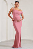 My Wish Blush Pink Strappy Asymmetric Maternity Maxi Dress