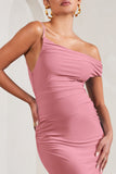 My Wish Blush Pink Strappy Asymmetric Maternity Maxi Dress