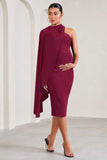 New Chapter Berry Asymmetric Maternity Midi Dress With Cape