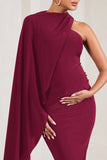 New Chapter Berry Asymmetric Maternity Midi Dress With Cape