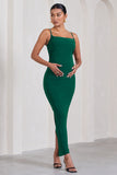 Azalea Bottle Green Strappy Square-Neck Maternity Maxi Dress