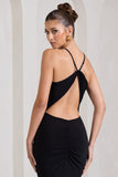 Brianna Black Sleeveless Halter-Neck Open-Back Maxi Dress