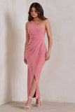 Athena Pink One Shoulder Maxi Dress