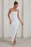 One Wish White Maxi Dress With Thigh Split