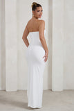 One Wish White Maxi Dress With Thigh Split