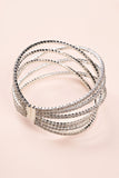 Noemi Silver Diamante Layered Cuff Bracelet