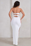 Manon White Sweetheart Bandeau Maxi Dress With Thigh Split