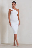 Contour White Maternity One Shoulder Bodycon Midi Dress