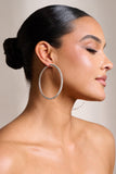 Julia Silver Diamante Hoop Earrings