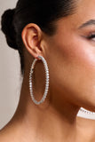 Julia Silver Diamante Hoop Earrings