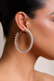 Tegan Gold Pearl Hoop Earrings