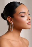 Tegan Gold Pearl Hoop Earrings