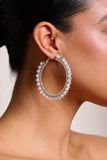 Tegan Silver Pearl Hoop Earrings