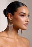 Cassandra Gold Diamante Tassel Drop Earrings