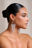 Cassandra Silver Diamante Tassel Drop Earrings