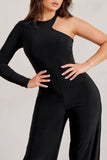 Kayla Black Asymmetric Cut Out Jumpsuit