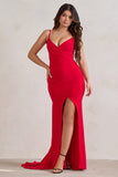 Sammi Red Cami Plunge Wrap Maxi Dress