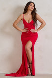 Sammi Red Cami Plunge Wrap Maxi Dress