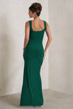 Madeline Green Sleeveless Thigh Split Maxi Dress