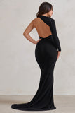 Katarina Black One Shoulder Fishtail Maxi Dress