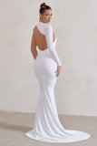 Katarina White One Shoulder Fishtail Maxi Dress