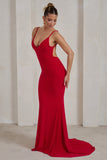 Endless Love Red Backless Knot Detail Fishtail Maxi Dress