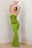 Wild Fantasy Green Bandeau Sweetheart Maxi Dress