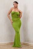 Wild Fantasy Green Bandeau Sweetheart Maxi Dress