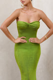 Wild Fantasy Green Bandeau Sweetheart Maxi Dress